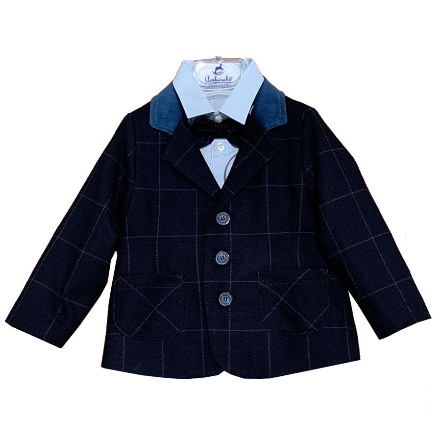
  Schöne elegante Jacke aus der Ambarabà Kinderkleidungslinie aus Stoff
  mit Karomuster. Am Kra...