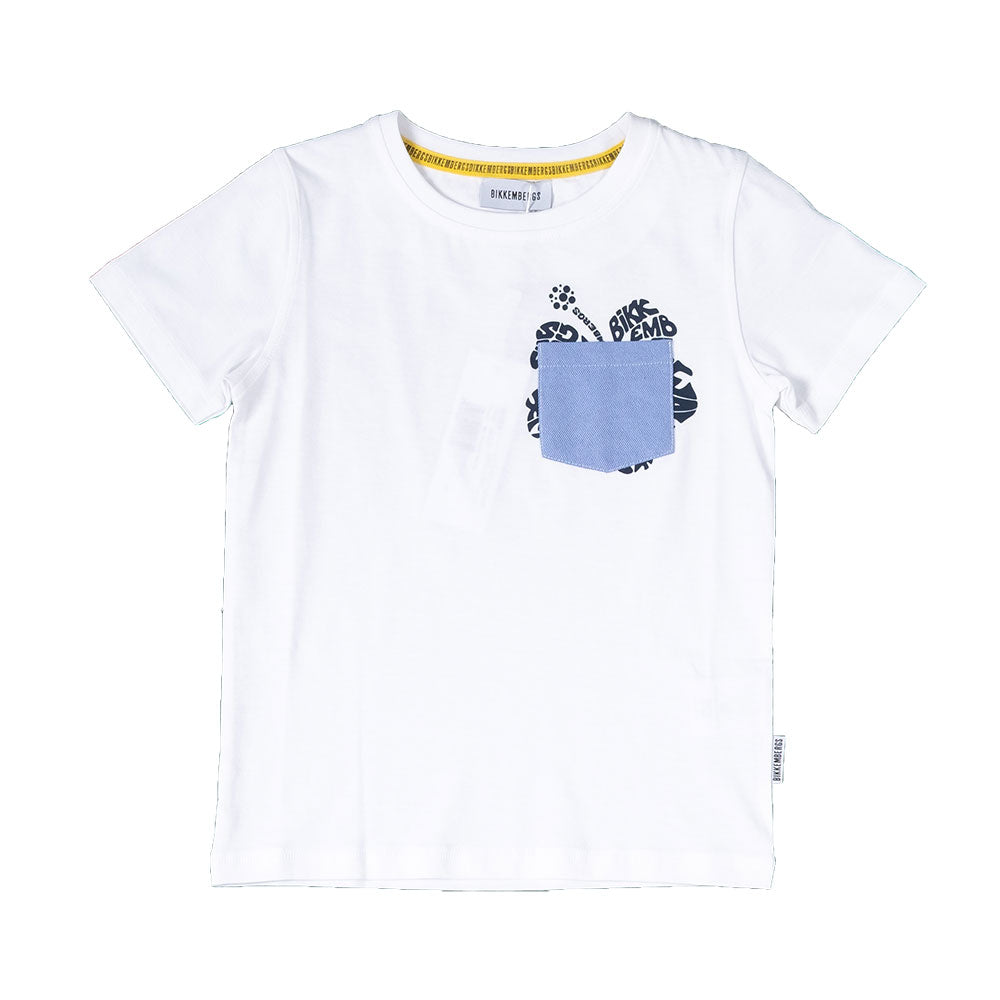 
  T-Shirt aus der Bikkembergs-Kinderkollektion, mit aufgesetzter Tasche auf der
  Vorderseite un...