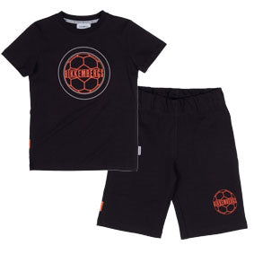 Zweiteiliger Anzug aus der Kinderbekleidungslinie Bikkembergs, Ton in Ton, T-Shirt mit Aufdruck a...