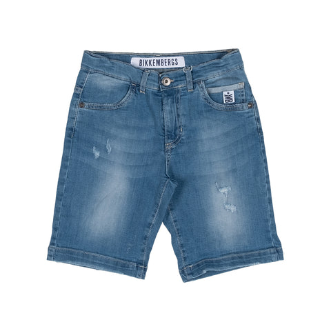 Bermuda in jeans Bikkembergs con cinque tasche e design alla moda.