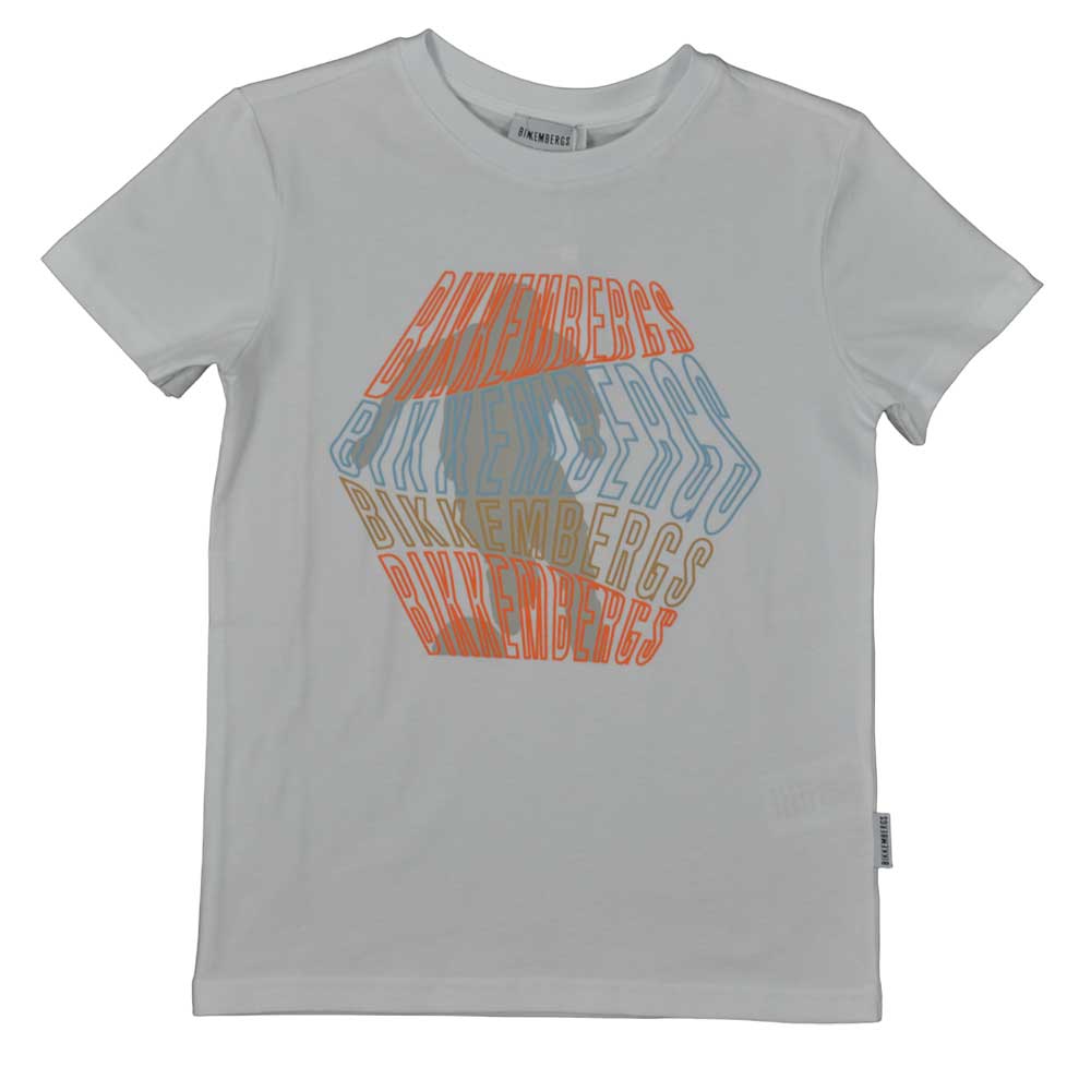 T-Shirt aus der Bikkembergs Kids' Clothing Line, mit buntem Druck auf der Vorderseite.
Zusammense...