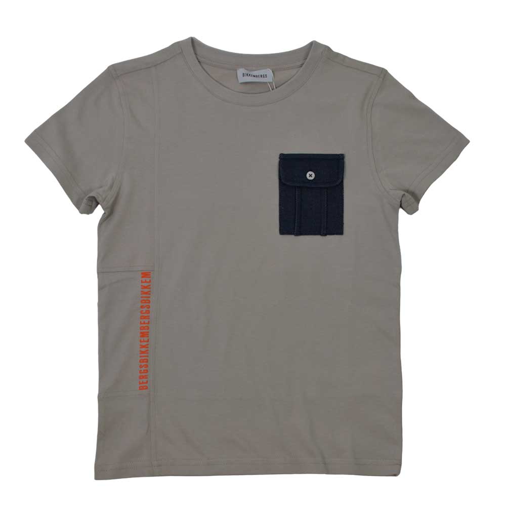 
T-Shirt aus der Bikkembergs-Kinderkollektion, mit geknöpfter Tasche auf der Vorderseite und Neon...