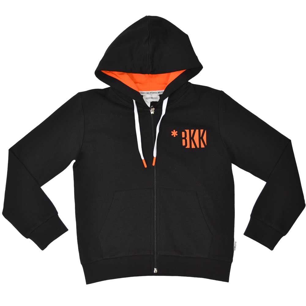 Sweatshirt aus der Bikkembergs Kids' Clothing Line, mit Kapuze, Reißverschluss und kleinem fluore...