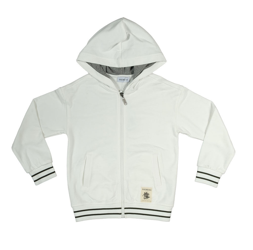
Sweatshirt aus der Bikkembergs Kids' Clothing Line, mit Kapuze und Reißverschluss auf der Vorder...