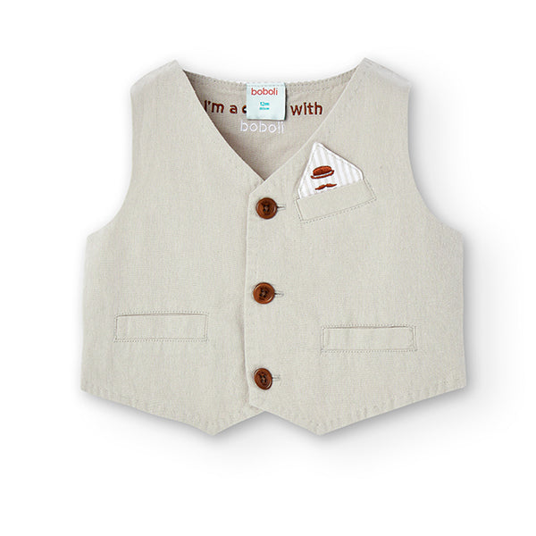 Verleihe dem Look deiner Kinder etwas Einzigartiges mit dieser eleganten beige Weste, perfekt für...