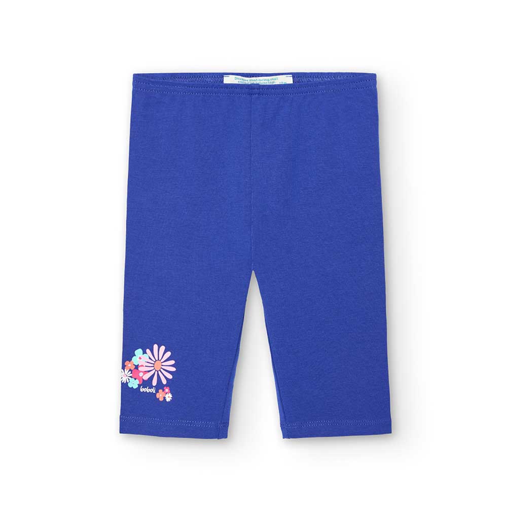 Unifarbene, wadenlange Leggings der Kinderbekleidungslinie Boboli mit Blumenprint auf der Unterse...