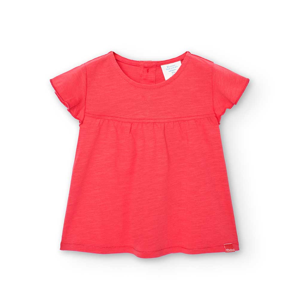 T-Shirt aus der Kinderbekleidungslinie Boboli, mit Rouge an den Schulterträgern und Knöpfen auf d...