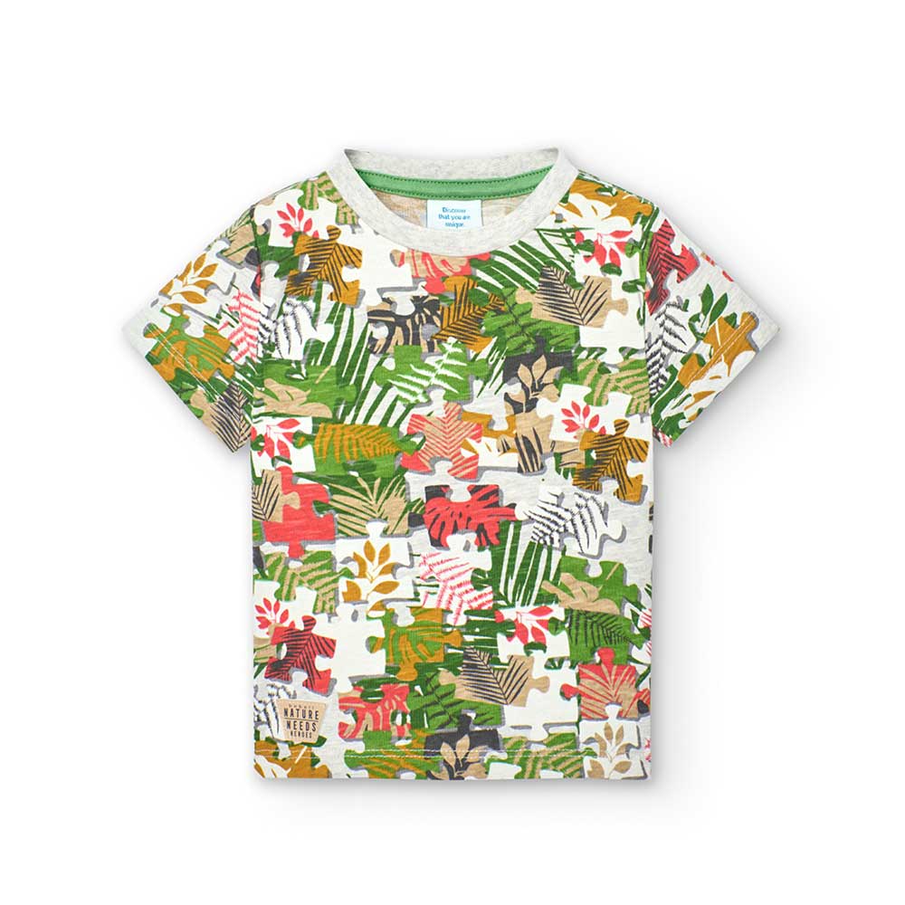 
T-shirt della Linea Abbigliamento Bambino Boboli,con fantasia puzzle a colori vivaci. Piccolo lo...