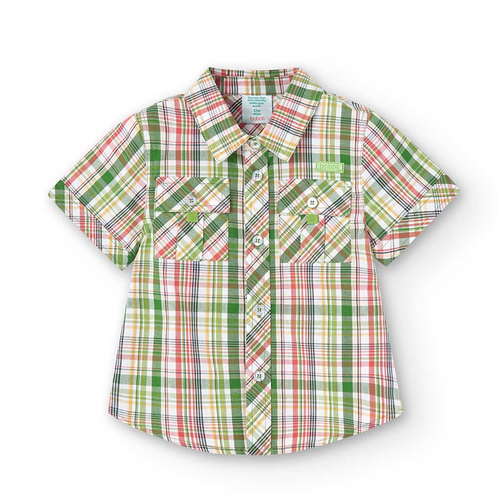 
Camicia della Linea Abbigliamento Bambino Boboli, con fantasia a quadri e taschini con bottoncin...