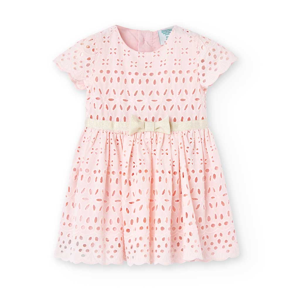 
Elegantes Kleidchen aus der Kinderkollektion von Boboli, aus perforiertem Stoff, mit Knöpfen auf...