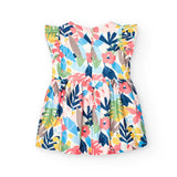 Vestito satin fiori per bimba