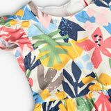 Vestito satin fiori per bimba