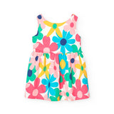 Vestito satin fiori - BOBOLI - Sesso: Bambina - Colore: Azzurro - Stagione: Primavera-Estate