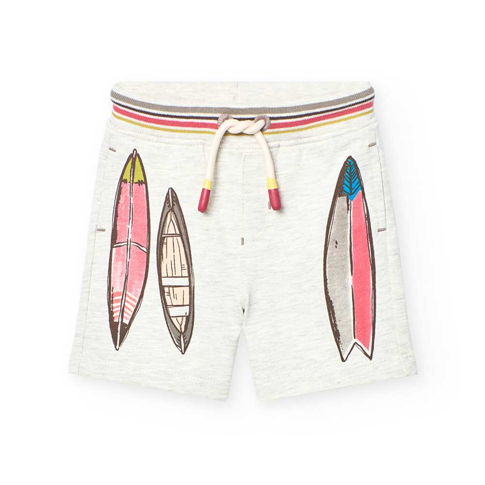 Weiche Bermudashorts aus der Boboli Kinderbekleidungslinie, mit mehrfarbigem Druck, Gummiband und...