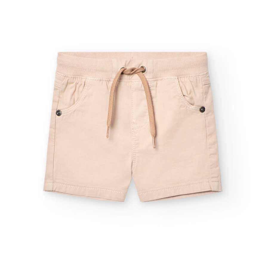 Shorts aus Gabardine aus der Kinderbekleidungslinie Boboli, einfarbig, mit elastischem Bund und K...