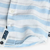 Camicia lino a righe - BOBOLI - Colore: Celeste - Stagione: Primavera-Estate