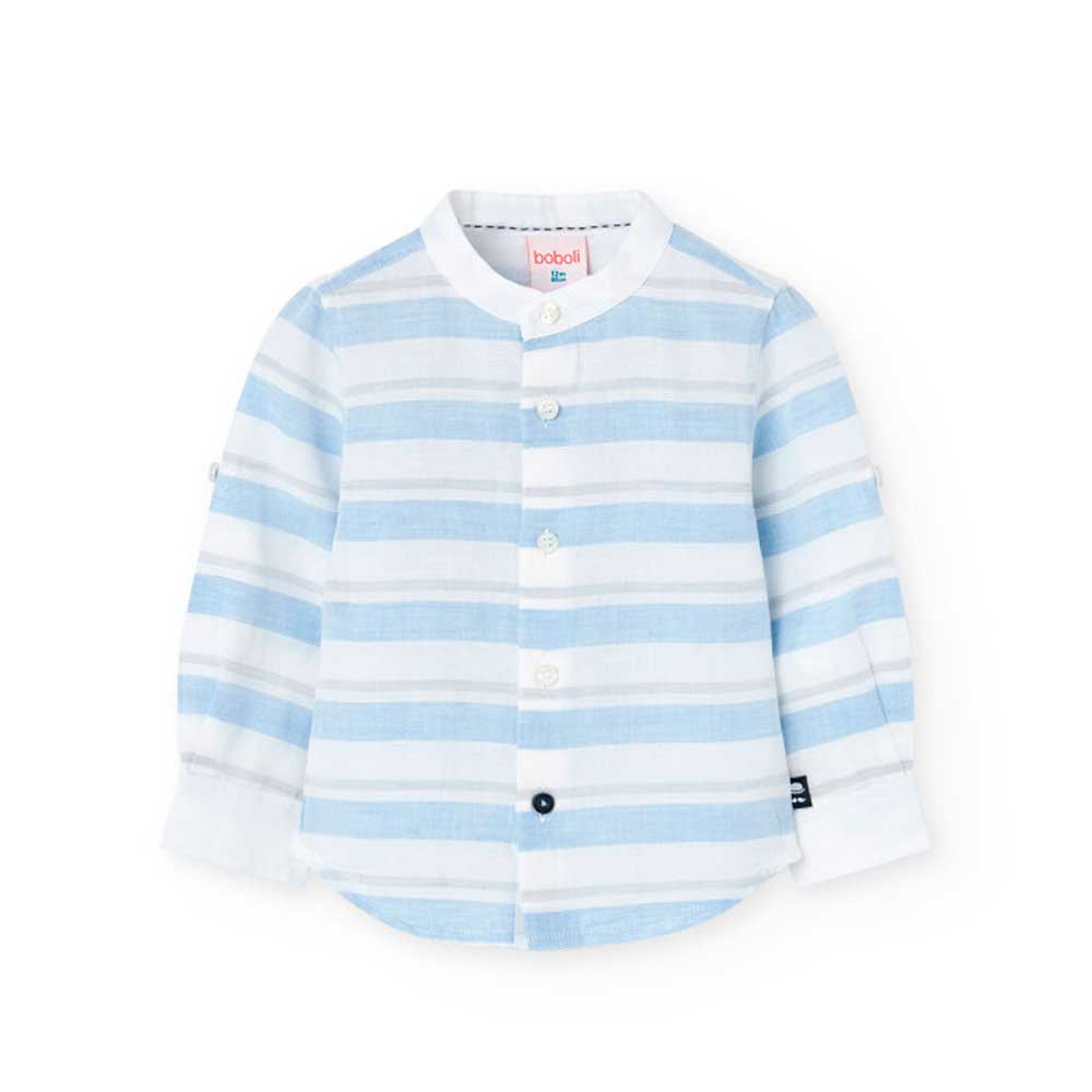 Leinenhemd aus der Boboli Kinderbekleidungslinie mit Streifenmuster und Mandarinenkragen.

Zusamm...