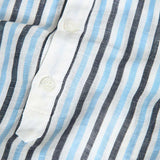 Camicia lino a righe - BOBOLI - Colore: Celeste - Stagione: Primavera-Estate