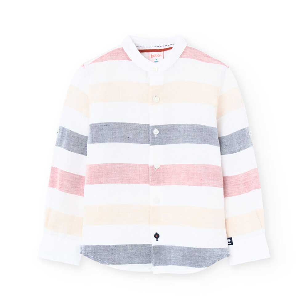 Camicia a manica lunga della Linea Abbigliamento Bambino Boboli,  con fantasia a righe larghe in ...