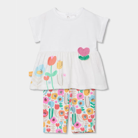Set combinato - BOBOLI - Sesso: Bambina - Colore: Bianco - Stagione: Primavera-Estate