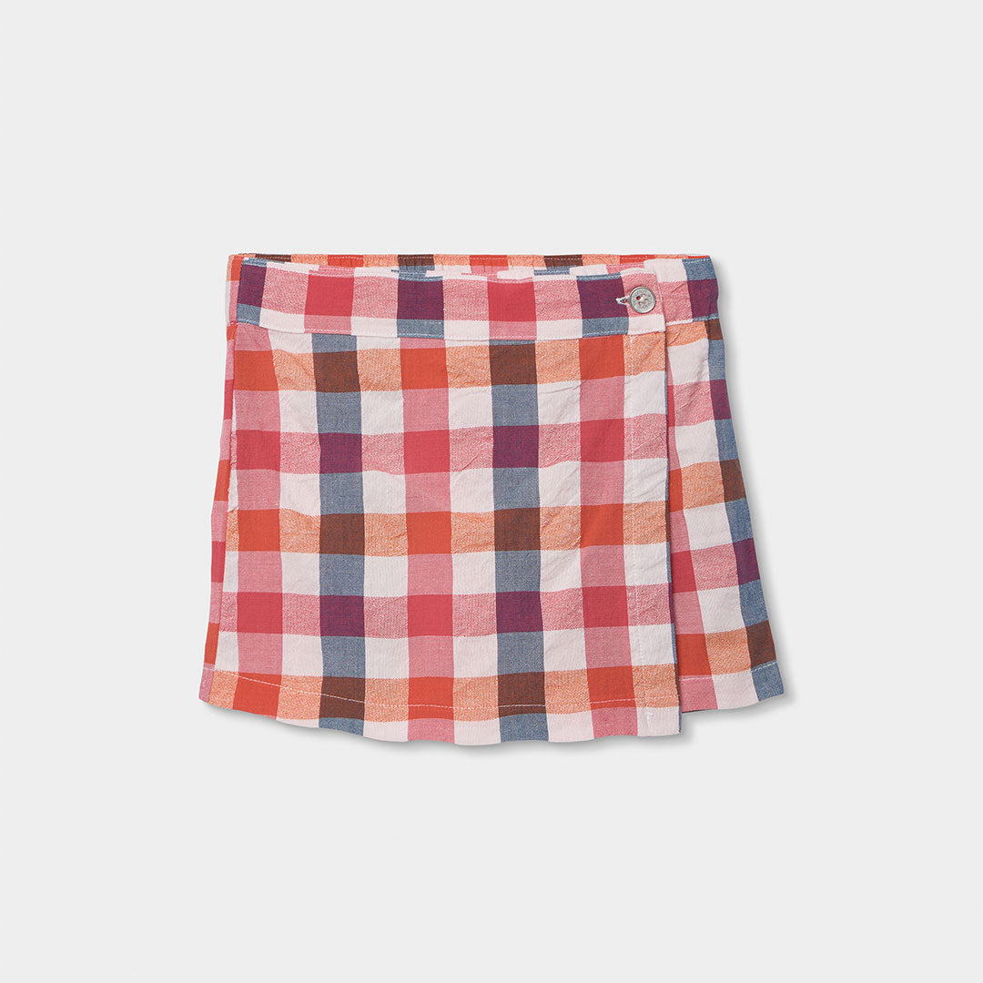 Rock-Shorts (Skort) aus der Kinderkollektion Boboli, mit verstellbarem Taillenbund und Karomuster...