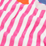 Telo a righe con cappuccio - BOBOLI - Sesso: Bambina - Colore: Fucsia - Stagione: Primavera-Estate