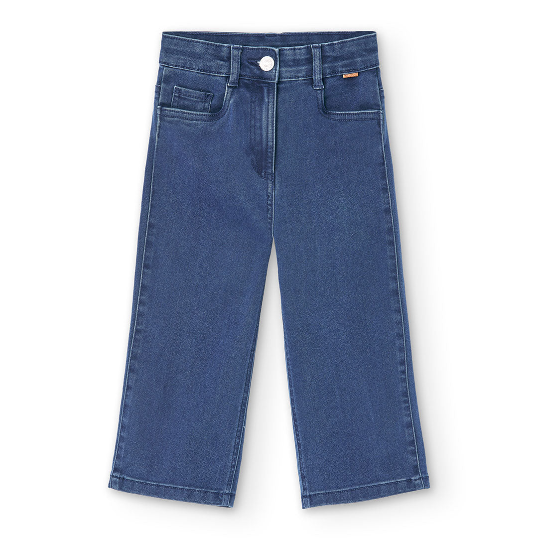 Jeans der Mädchenbekleidungslinie Boboli, im Palazzo-Modell . Verstellbare Taillenweite und hellb...