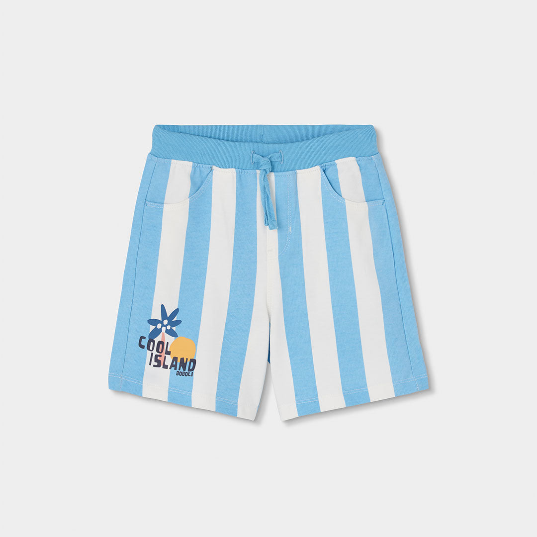 Boboli Children's Clothing Line Bermuda shorts, made of fleece with a vertical striped pattern. E...