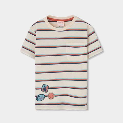 Gestreiftes Jersey-T-Shirt