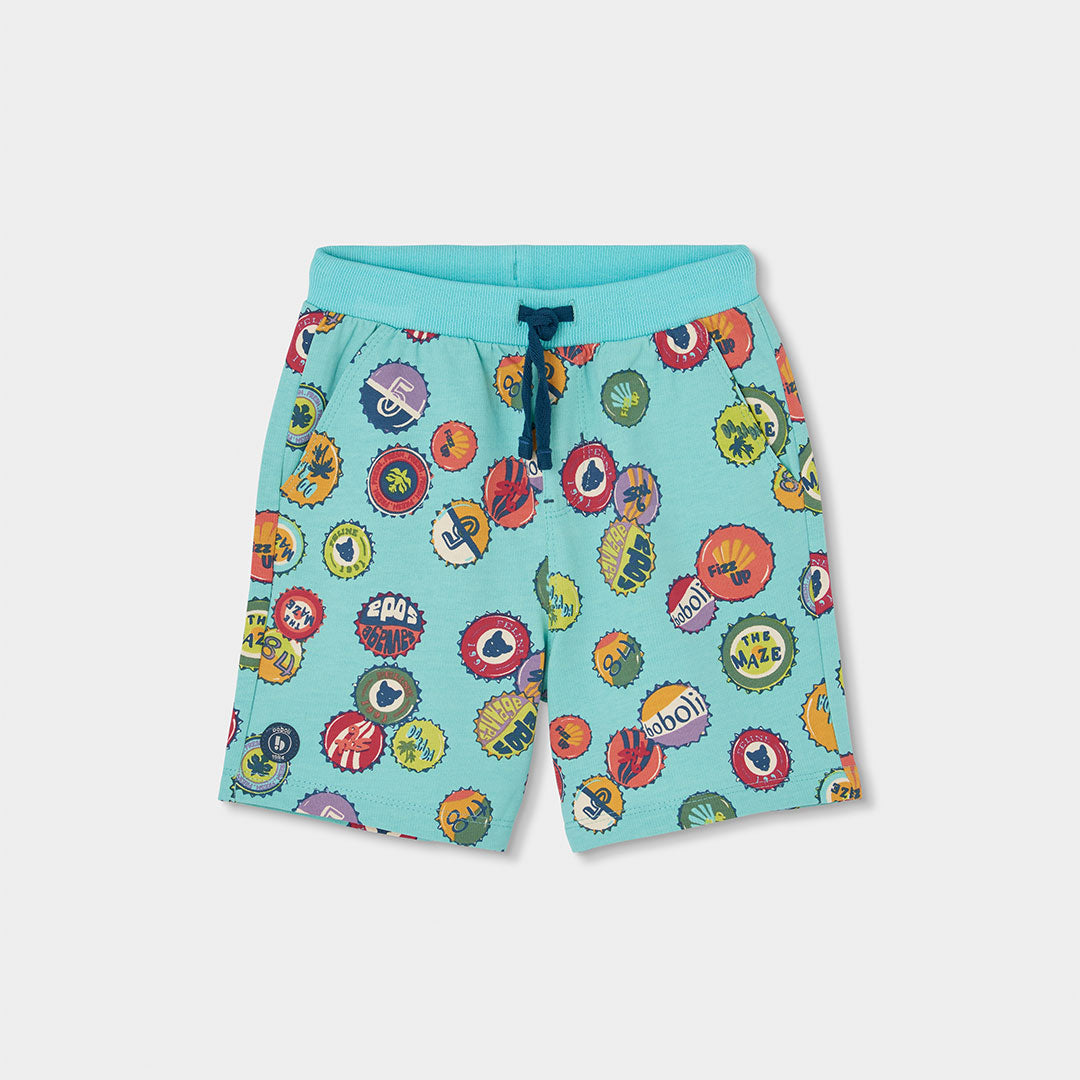 Shorts der Kinderbekleidungslinie Boboli, aus Sweatstoff mit durchgehendem mehrfarbigem Allover-M...