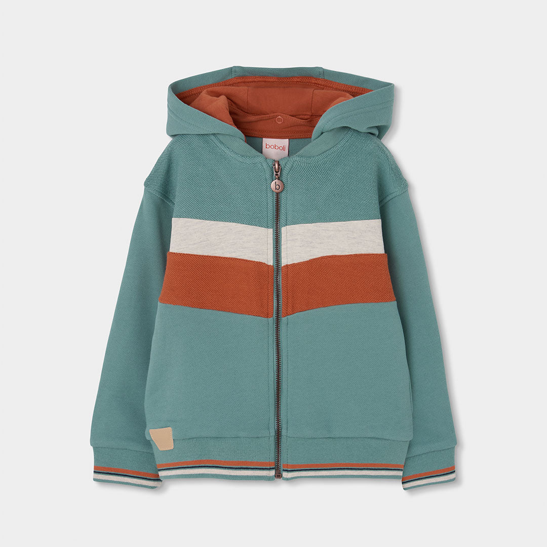 Sweatshirt aus der Boboli Kinderbekleidungslinie, mit Kapuze und Reißverschluss. 

Composizione: ...