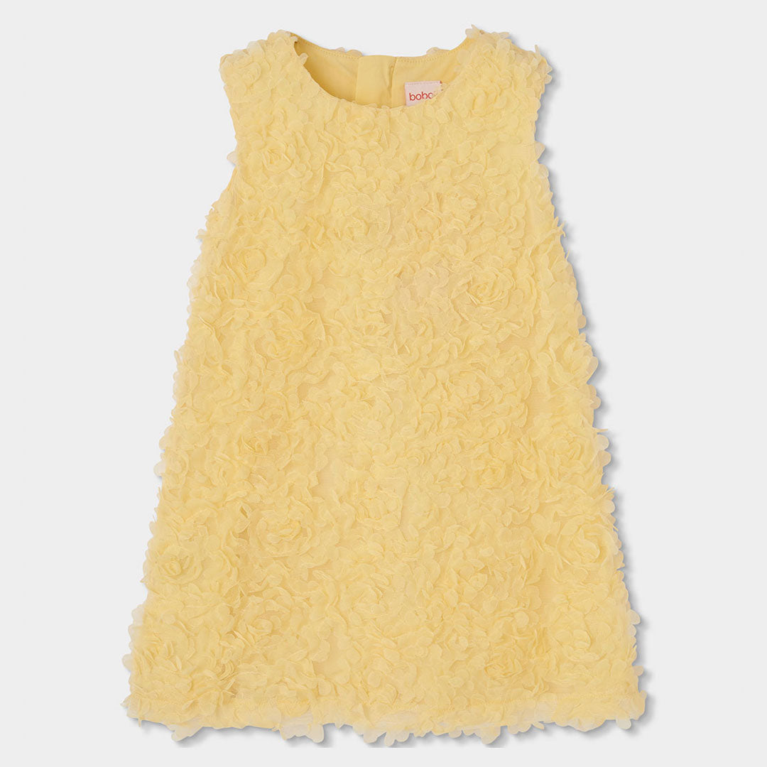 Abitino della Linea Abbigliamento Bambina Boboli, con modello a trapezio a tinta unita. Tutto cos...