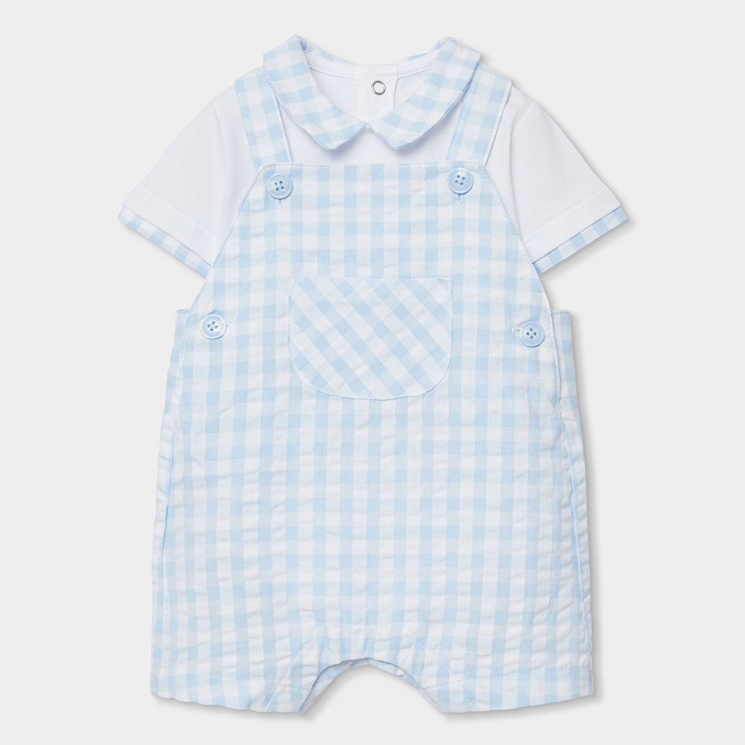 Salopette della Linea Abbigliamento Bambino Boboli, in tessuto leggero con fantasia check, abbina...