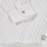 Camicia lino a righe - BOBOLI - Colore: Bianco - Stagione: Primavera-Estate