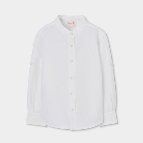 Camicia lino manica lunga - BOBOLI - Colore: Bianco - Stagione: Primavera-Estate