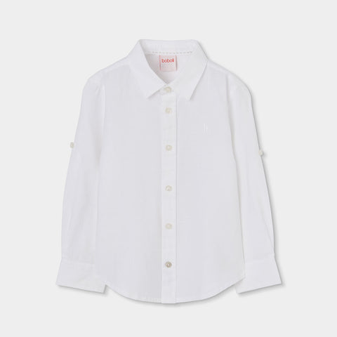 Camicia lino manica lunga - BOBOLI - Colore: Azzurro - Stagione: Primavera-Estate