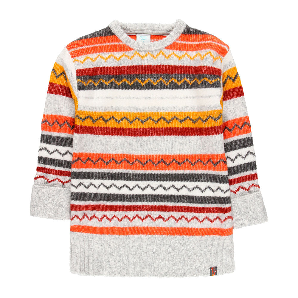 Hüllen Sie Ihr Mädchen in eine warme Umarmung mit diesem langen gestreiften Pullover, perfekt für...