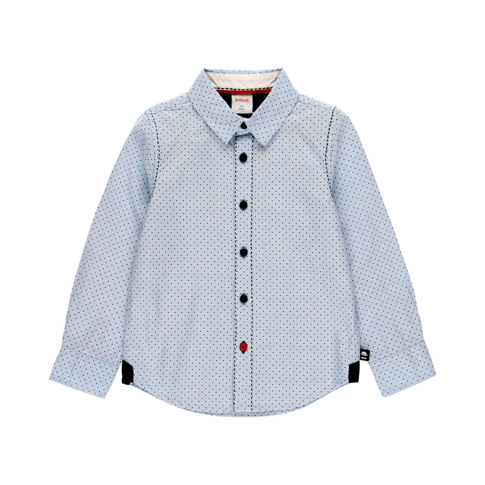 Camicia della Linea Abbigliamento Bambino Boboli, con impunture in contrasto di colore e fantasia...