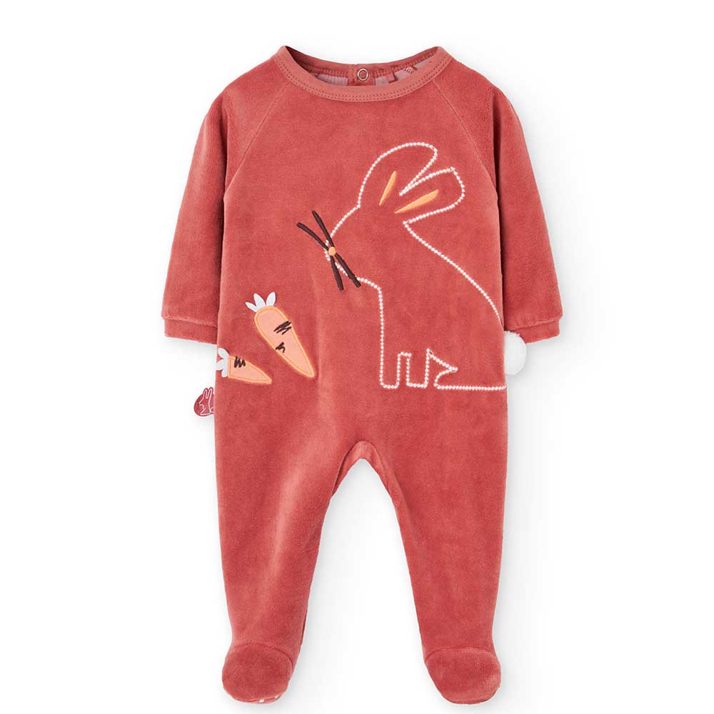 Hülle dein Baby in Weichheit und Wärme mit diesem gesamten Strampler aus Velours. Perfekt für kal...