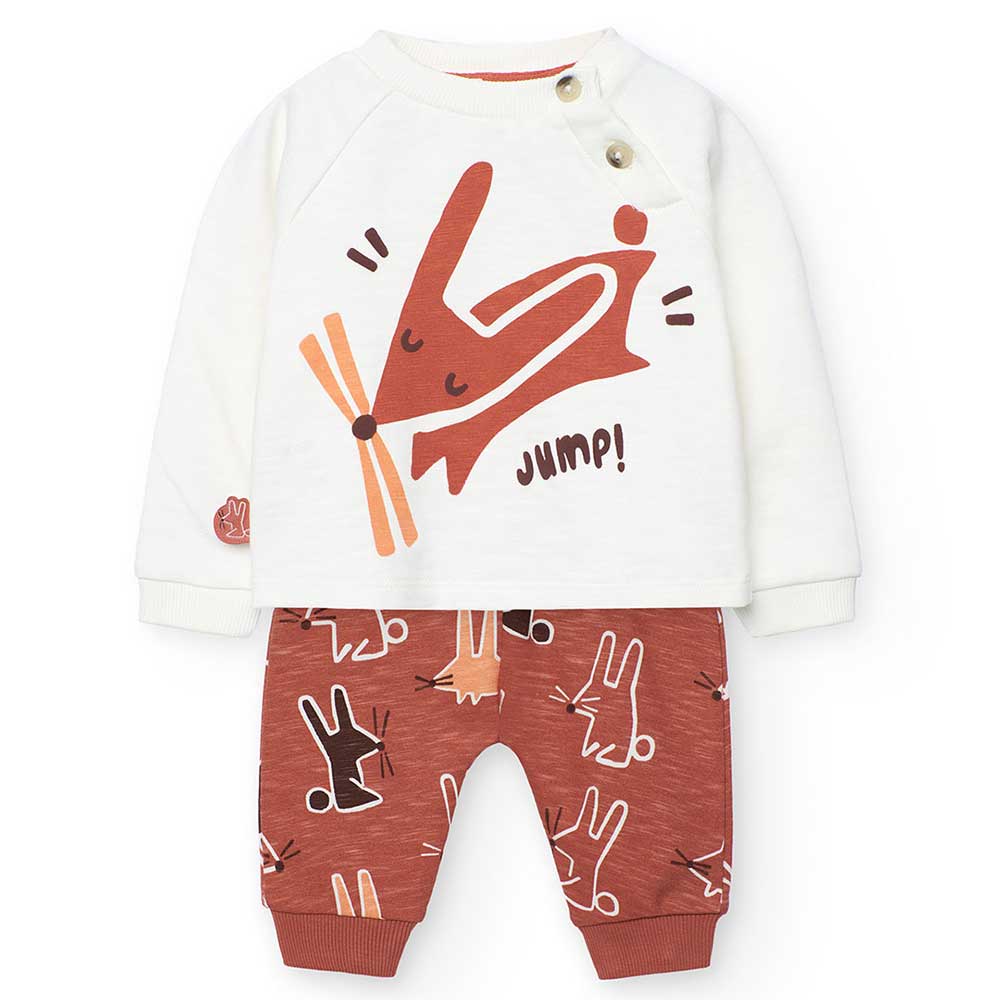 Completo due pezzi della Linea Abbigliamento Bambino Boboli, con pantalone morbido con polsini su...