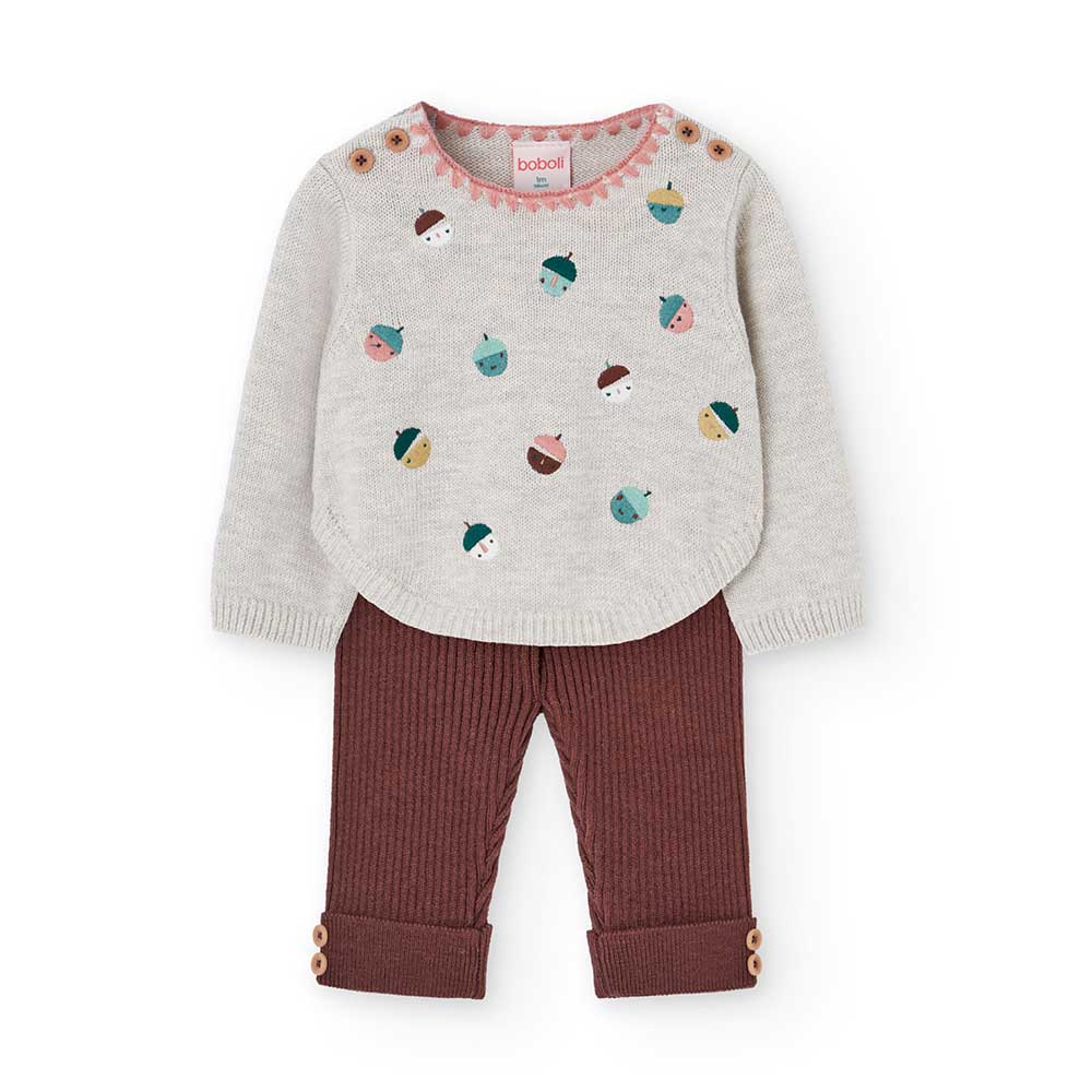 Zusammensetzung: Pullover: 55% Baumwolle, 42% Polyester, 3% Wolle Hose: 48% Baumwolle, 39% Polyes...