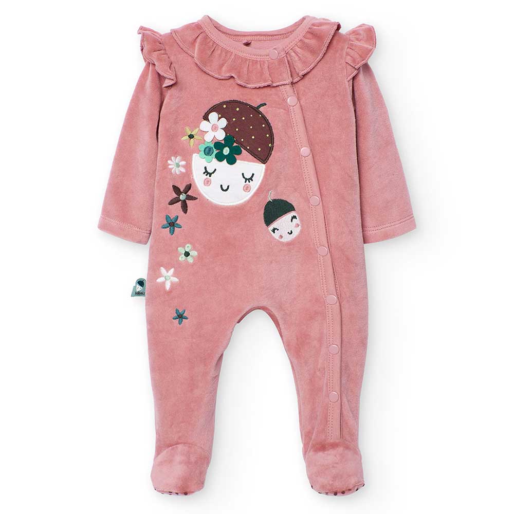 Strampler aus der Kinderbekleidungslinie Boboli, aus Cord mit rutschfesten Noppen an den Fußsohle...
