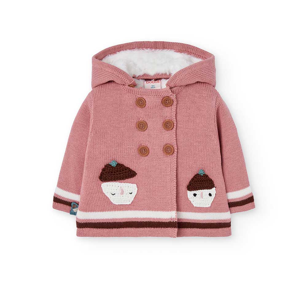 Cardigan  a doppio petto, della Linea Abbigliamento Bambina Boboli, con cappuccio estraibile, ed ...