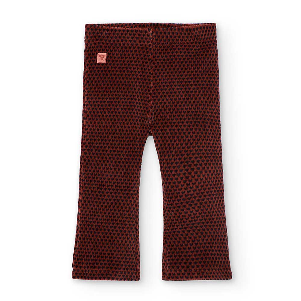 Jazz pants in velour from the Boboli Girls' Clothing Line, with a micro-heart pattern.

Compositi...