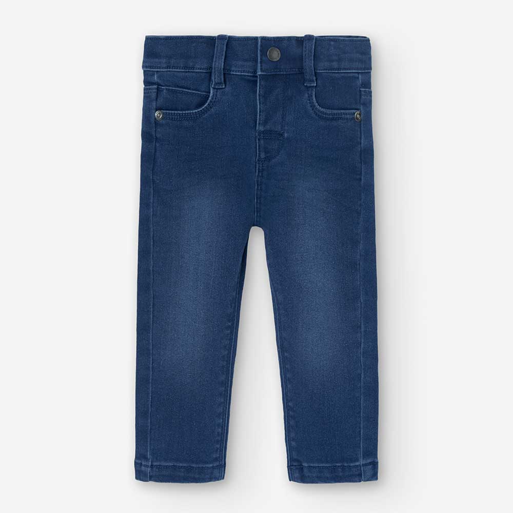 Pantaloni in ldenim elasticizzato della Linea Abbigliamento Bambino Boboli, con modello regolare ...