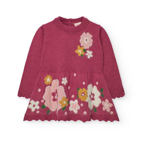 STRICKKLEID MIT BLUMEN