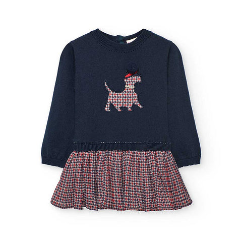 Combined knit dress for babies - BCI