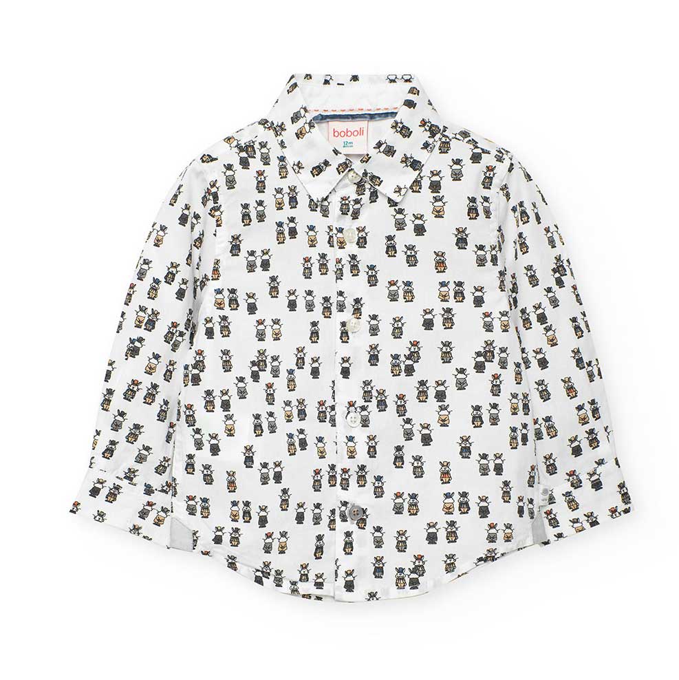 Camicia a manica lunga della Linea Abbigliamento Bambino Boboli, con microfantasia all over.

Zus...