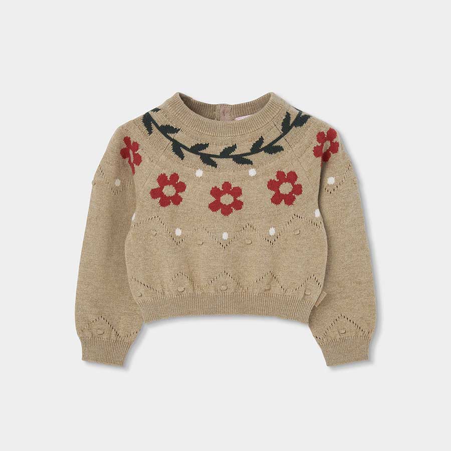 Avvolgi la tua bambina in un caldo maglione perfetto per le stagioni fredde. Il suo design ricco ...