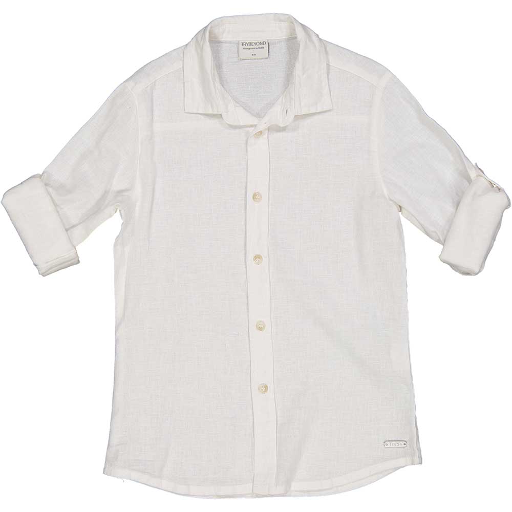 
Hemd aus einer Leinenmischung aus der Trybeyond-Kinderbekleidungslinie, mit regelmäßigem Schnitt...